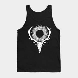 Deer Skull with Heather and Thistle Wreath Tank Top